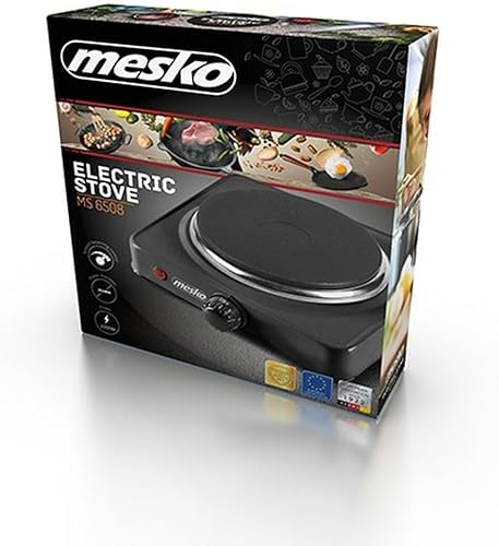 Mesko MS 6508 Réchaud électrique, 1000 W, Aluminium, Noir - Nail Gallerys