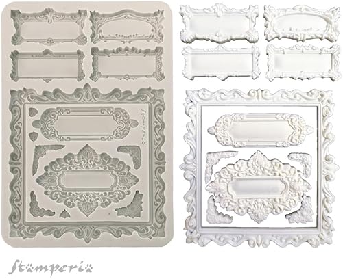 Stamperia - Silicon Mould A5 for Scrapbooking, Bullet Journals and More, Non-Stick Surface, Suitable for Air-Dry Clay, Resin and More, Perfect for Crafts and Gifting (Master of Magic, Gothic Label) - Nail Gallerys