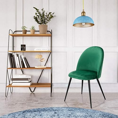 SANSHREUNI Lot de 2 chaises de salle à manger rembourrées avec dossier en velours doux et pieds réglables en métal pour salon ou chambre à coucher (Greem) - Nail Gallerys