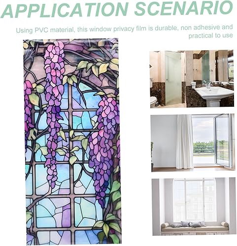 NAMOARLY 1 Feuille Film pour Vitrail Autocollant De Fenêtre Statique Fenêtre en Verre Autocollants De Porte Pare-Soleil Film De Porte De Douche en Verre Film Teinté pour Pas De Colle PVC - Nail Gallerys
