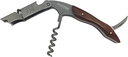 Ducomi® Sommelier - Tire-Bouchon Ouvre-Bouteille pour Vin en Acier (Garantie à Vie), Tire-Bouchon de Sommelier Dessin Professionnelle - Facile à Utiliser pour Vins et Bières (Art Deco) - Nail Gallerys