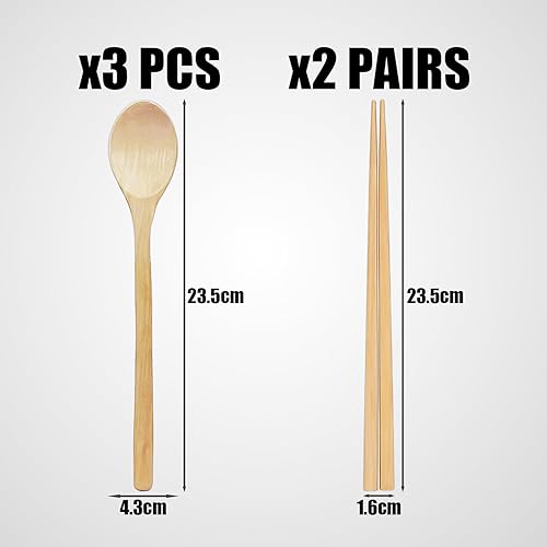 Lot de 3 cuillères en bois avec manche long, 2 paires de baguettes et ustensiles de cuisine pour la cuisson - Nail Gallerys