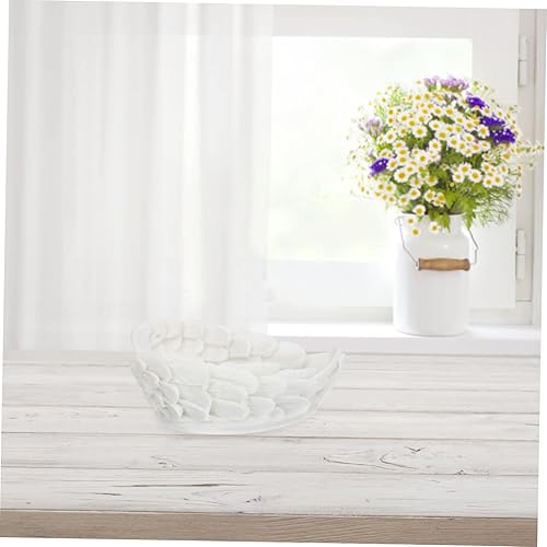 BESTonZON 1 Pc Base De Boule De Cristal Aile d'ange Support De Boule De Marbre Décoration De Table De Fête Support De Globe De Cristal Porte-Balle Bureau Blanche Statuette Trapézoïdal Résine - Nail Gallerys