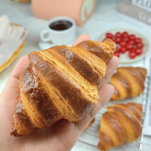 Générique Lot De 4 Croissants Artificiels, Faux Bread Réaliste, Accessoire Photo pour Modèle Alimentaire, Ensemble De Bread Artificiel pour Décoration De Cuisine Et De Boulangerie - Nail Gallerys