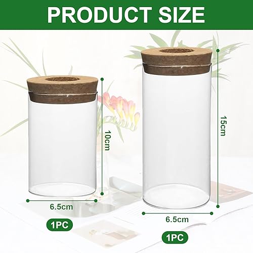 Zernblend 2 pièces Vases avec Couvercle en Bois, Vase, Petits Vases, Vase à Tulipes (6,5 cm x 10 cm + 6,5 cm x 15 cm) - Nail Gallerys