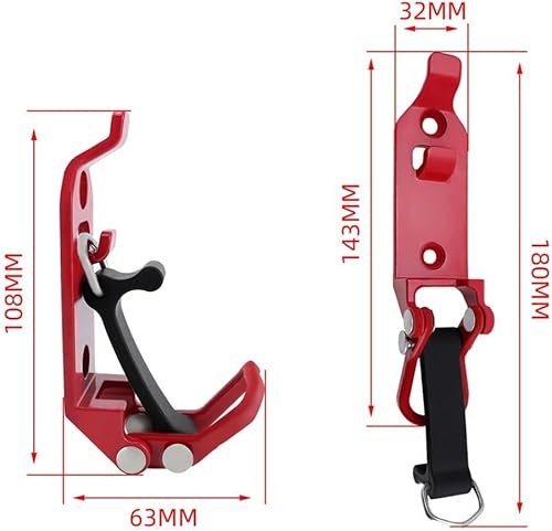 Eawfgtuw Lot de 2 supports de toit pour pelle, support de pelle pour camion, pinces en caoutchouc métallique, support de pelle de toit, accessoires de fixation à dégagement rapide (rouge) - Nail Gallerys