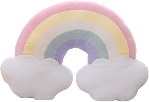 Nicole Knupfer Oreillers arc-en-ciel en forme de couronne avec nuages pour bébé fille, lit, canapé, chaise, décoration pour voiture, maison, bureau (Arc-en-ciel) - Nail Gallerys