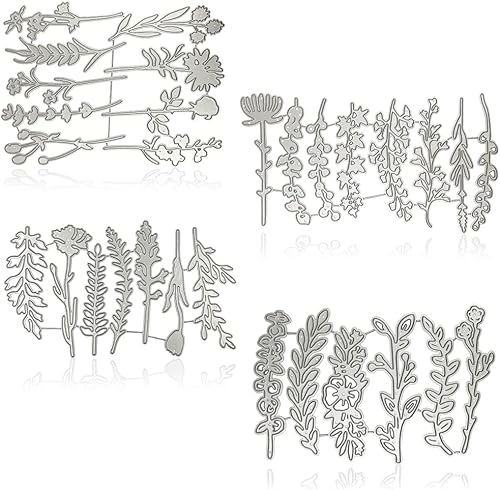 FineGood Lot de 30 matrices de découpe en métal pour la fabrication de cartes Motif fleurs sauvages - Nail Gallerys