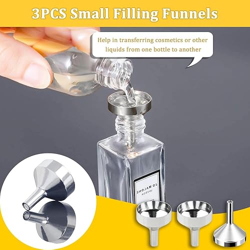 KINDOYO 3 Pièces Mini Entonnoirs en Métal - Petits Entonnoirs de Remplissage pour le Remplissage de Mini Bouteilles, Entonnoirs en Aluminium (diamètre 1,8cm) pour Huiles Essentielles, Parfums - Nail Gallerys