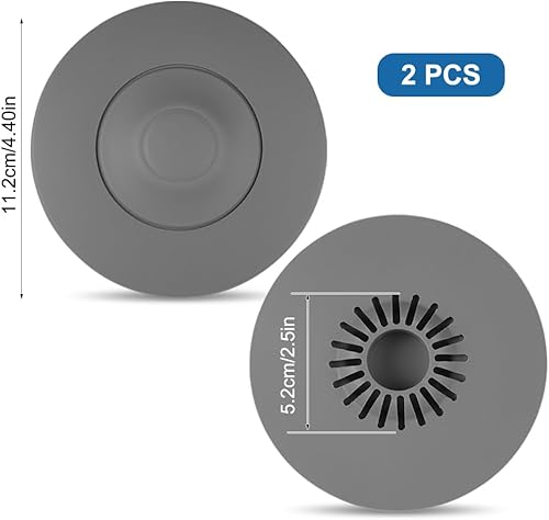 2 Pièces Bouchon D'écoulement Universel ø 11 cm, Filtre Intégré pour Restes de Nourriture et Cheveux, Bouchon Baignoire Silicone, Bouchon de Baignoire Anti Odeur pour évier, Lavabo, Baignoire - Nail Gallerys