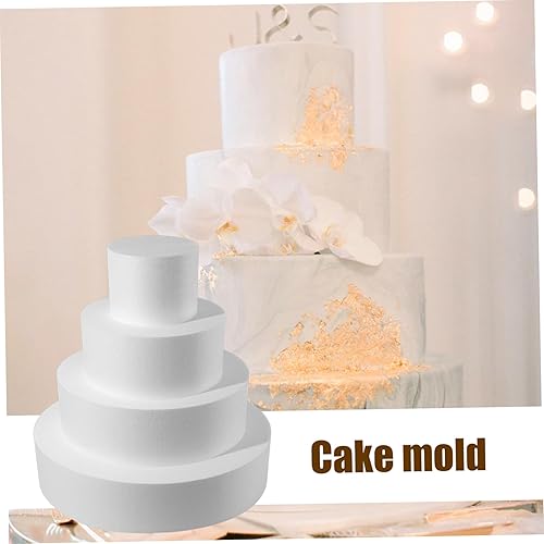 Gâteau mannequin 4pcs 4/6/8/10 pouces faux gâteau rond Diy Bloc de polystyrène léger réutilisable pour le gâteau de fête d'anniversaire de mariage affichage faux gâteau - Nail Gallerys