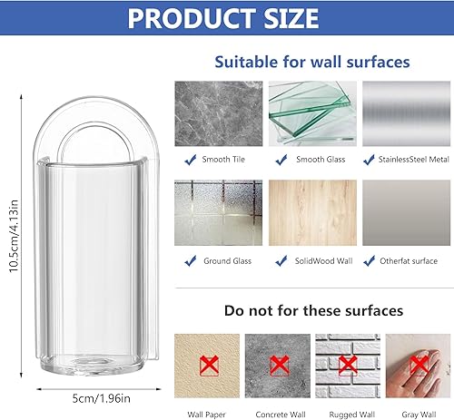 2 Pcs Porte Brosse à Dents Mural, Support Brosse a Dent Electrique Murale, Porte-Brosse à Dents Mural Salle de Bain Autocollant sans Perçage, Support pour Brosses à Dent électriques - Nail Gallerys