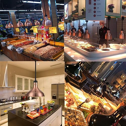 YXRJJT Lampe Chauffe-Plats, Lustre Cuisine pour Réchauffer Les Aliments, Lampe Chauffante avec Ampoule 250W pour Buffet et Hôtel, Longueur Réglable 60-180cm, Couleur Multiple - Nail Gallerys