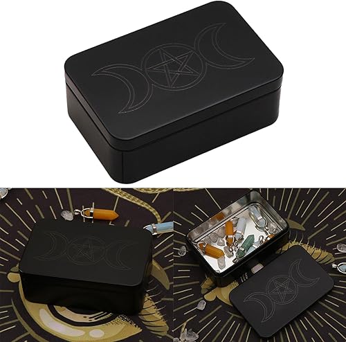 HANGELI Boîte de rangement rectangulaire en métal pour jeux de tarots et bijoux - Nail Gallerys