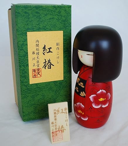 Poupée japonaise Kokeshi - Fabriquée à la main au Japon - Benitsubaki - Redwood Girl - Nail Gallerys