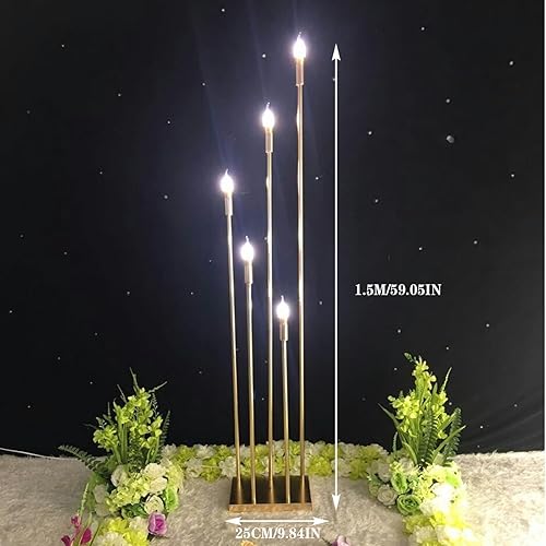 Bougeoirs de sol pour mariage Candélabre de sol en métal Bougeoirs de pilier Décoration de fête de mariage Banquet(B) - Nail Gallerys