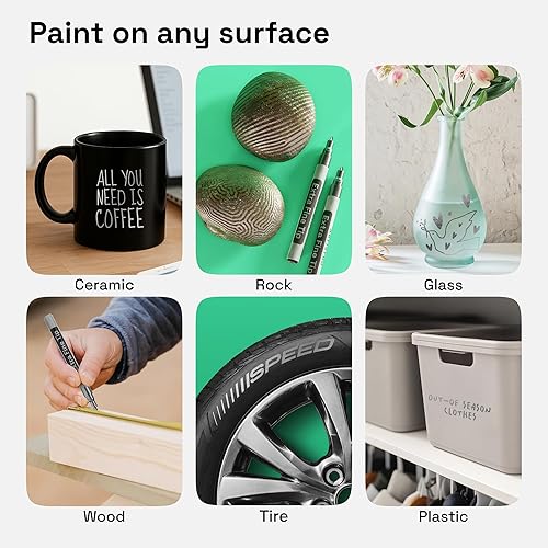 Artistro marqueurs permanents noir et blanc 2 pièces – marqueurs étanches pour pneu, tissu, pierre, verre, céramique, bois, papier – stylos peinture à base d’huile – pointe extra-fine 0,7 mm - Nail Gallerys