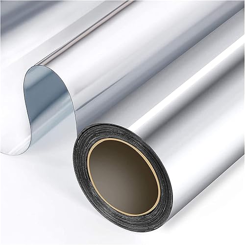 Film Miroir pour Fenetre,Film Sans Tain Film de fenêtre réfléchissant à sens unique Uv Blocage de la fenêtre Teinte de la vitre de chaleur de la maison Vinyle Vinyl Film auto-adhésif(Silver,70x200 cm) - Nail Gallerys