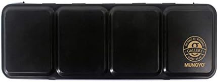 MUNGYO Ensemble d'aquarelles professionnelles demi-godets dans un étui en étain/palette de mélange intégrale dans le couvercle (24 couleurs) - Nail Gallerys