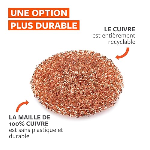 Full Circle Lucky Scrubber - Copper Sponge Set of 3 Scrubber to Clean Stubborn Dirt Without Scratching Surfaces - Odorless Kitchen Sponge - Pack of 3 - Nail Gallerys