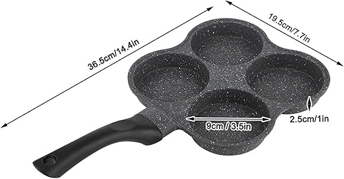 Poole cropes Pot d'oeufs, aluminium antiadhsif 4 trous Crope Omelette Oeufs Poole frire Machine djeuner Ustensile de cuisine - Nail Gallerys