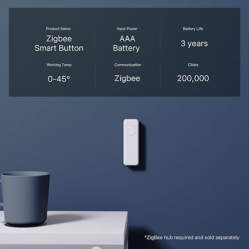 THIRDREALITY Bouton intelligent ZigBee, télécommande à 3 voies, nécessite un concentrateur Zigbee, fonctionne avec SmartThings, Aeotec, Hubitat, Home Assistant, troisième concentrateur de réalité, - Nail Gallerys
