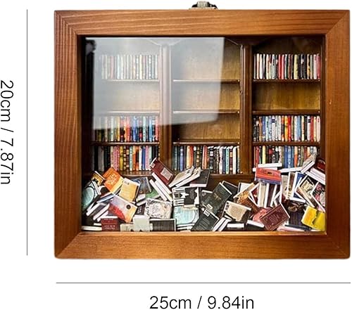 Bibliothèque en Bois Anti-Stress, Boîtes De Livres Miniatures Anti-Stress, Bibliothèque De Maison De, Petite Bibliothèque, Vitrine Anti-Stress, Cadeau d'anniversaire D'étagère - Nail Gallerys