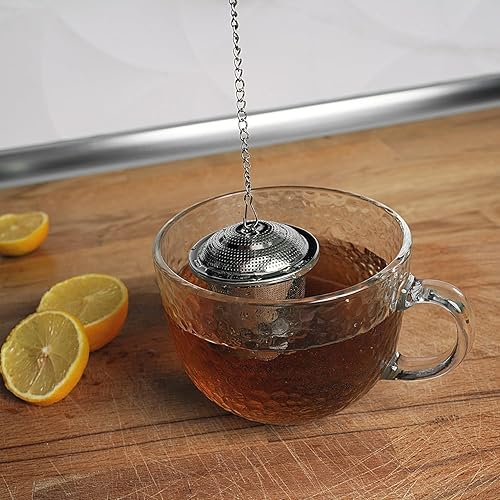 Lot de 2 passoires à thé – Filtre à thé en acier inoxydable avec bac d'égouttement | Passoire fine pour thé en vrac et herbes | Réutilisable, passe au lave-vaisselle et sans BPA | Parfait pour les - Nail Gallerys