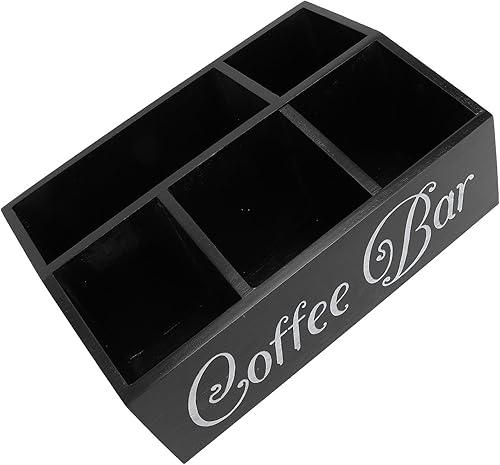 ZJchao Support de Dosettes de café en Bois, Panier de Rangement à 5 Compartiments, Organisateur de Station de café Noir pour Comptoir - Nail Gallerys
