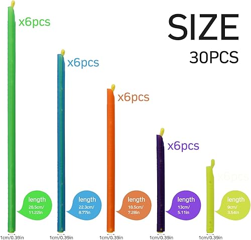 30 Pcs Clip de Fermeture de Sac, Fermeture Sachet Alimentaires, Sac Hermétique Réutilisables, Sachet Alimentaires Clips Pinces Nourriture étanche, 9/12.5/18.5/22.5/28.5cm Clips pour Sacs de Chips - Nail Gallerys