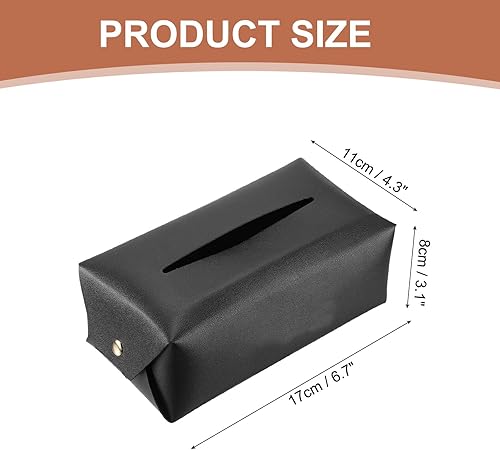 sourcing map Housse de boîte à mouchoirs rectangulaire en cuir synthétique avec bouton pour salle de bain, chambre à coucher, cuisine (vert, 17 x 10 x 7 cm) - Nail Gallerys