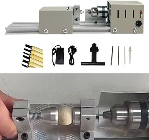 Mini tour à bois haute vitesse pour fraisage du métal et travail du bois, vitesse réglable et pour mandrin de précision - Nail Gallerys