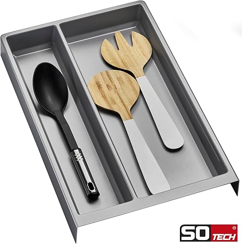 ORGA-BOX Rangement polyvalent SEPARADO Individual gris ardoise grainé (300 x 474 x 51 mm) Rangement de tiroir largeur d'armoire de 40 cm pour les grands ustensiles de cuisine - Nail Gallerys