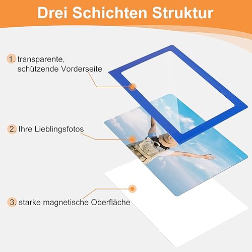 DoocliB Lot de 10 pochettes magnétiques pour photos, cartes postales de 15 x 10 cm, pour réfrigérateur, multicolores - Nail Gallerys