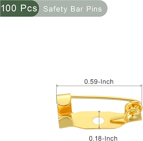 YOKIVE 100Pcs Épingles de Sûreté, Broches à Fermoir | Idéal pour Les Badges, la Fabrication de Bijoux (Ton Doré, 15mm) - Nail Gallerys