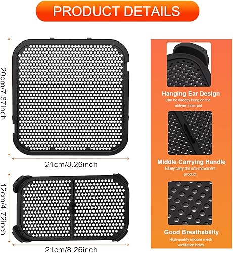 Spritzschutz Zubehör für Philips Airfryer 3000 Dual Basket - Accessoires pour Friteuse à Air Chaud, 2 Protections Anti-éclaboussures en Silicone, - Nail Gallerys