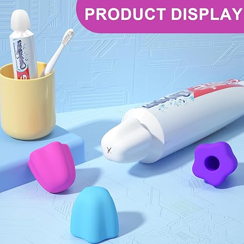 WeddHuis 4 PCS bouchons de dentifrice à fermeture automatique Distributeurs de bouchons sans perte pour la salle de bain des adultes et des enfants En silicone de qualité alimentaire et sans BPA - Nail Gallerys