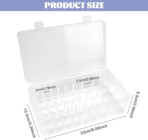 EUIEUT Boîte de Rangement en Fil de Couture, Boîte Bobine de Fil Couture avec 42 Axes Boîte de Rangement Bobine de Fil Boîte Rangement Bobine de Fil Couture avec 50 PCS Porte-Fil de Canette pour Fil - Nail Gallerys