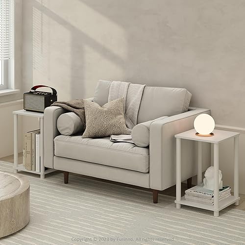 Furinno Turn-N-Tube Haydn Table d'appoint, Blanc/Blanc - Nail Gallerys