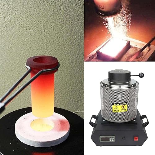 DPDZSW Four De Fusion d'or,Machine De Fusion De Métal Numérique 2102 ℉, Kit De Moulage Métal avec Creuset en Graphite pour Fondre l'argent, l'or, Cuivre, Four De Coulée De Raffinage,Red-3KG - Nail Gallerys