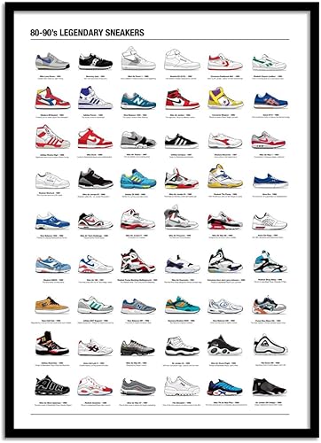 WALL EDITIONS Art-Poster - 80-90's Legendary Sneakers - Olivier Bourdereau - 50 x 70 cm - Nail Gallerys