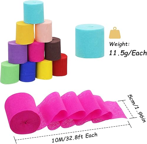 24 couleurs de papier crépon de 5cm de largeur, banderoles de fête colorées, banderoles en papier bricolage pour l'artisanat de pliage de papier de mariage, décoration de célébration en papier crépon - Nail Gallerys