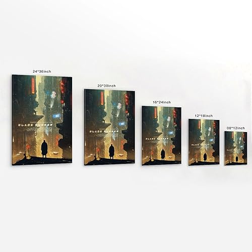 nuomesc Blade Runner 1982 Poster du film Personnalité Peinture décorative sur toile Art mural pour salon, chambre à coucher, 30 x 45 cm - Nail Gallerys