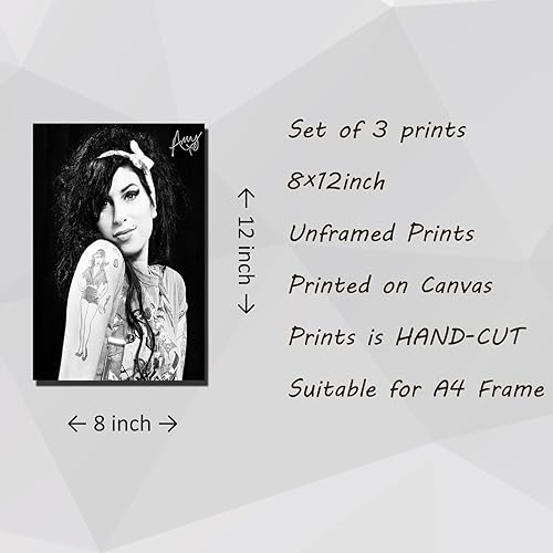 generisch Tate McRae Lot de 6 affiches en toile signée en édition limitée sans cadre 20 x 30 cm - Nail Gallerys