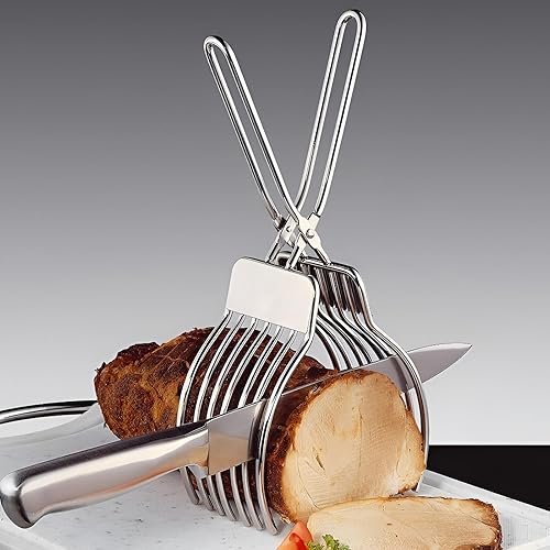 Guide De Tranchage De Viande – Pince À Manuelle | Pinces À Rôtir Portables Silcer À Viande En Acier Inoxydable | Coupe-rôti De Bœuf Multifonctionnel | Ustensiles De Cuisine Robustes Pour Le, - Nail Gallerys