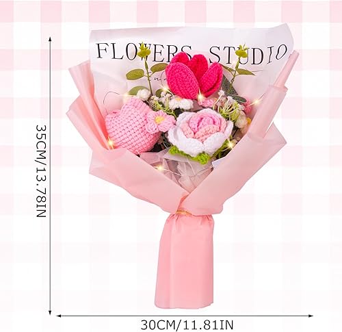 KBIBCK Bouquet de Fleurs artificielles, Artificielles au Crochet Fait à la Main en Peluche, Bouquet de Tulipestricotés pour la fête des mères, Fleur Cadeau Femme - Nail Gallerys