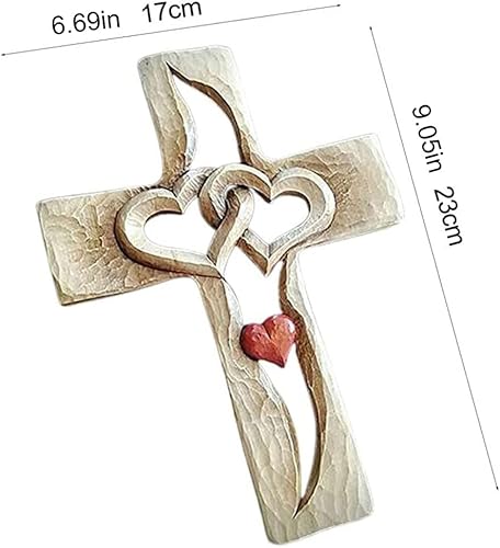 Mnsun Croix en bois sculptée, décoration murale en bois, croix en bois, décoration murale à suspendre, croix murale Jésus-Christ, accessoire de décoration pour la maison et le salon - Nail Gallerys