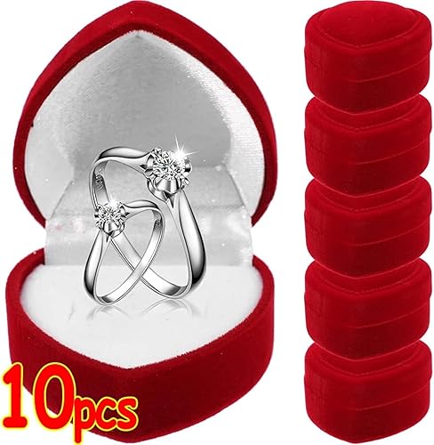 Boite Alliance Mariage Boîte à bijoux en velours rouge en forme de cœur, étui for bagues, présentoirs de boucles d'oreilles, boîtes de support, organisateur de bijoux, étui for bagues de mariage, 1/10 - Nail Gallerys