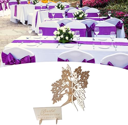 Greensen Livre d'or de Mariage, Arbre à Souhaits en Bois Fait à la Main, Tableau de Signature Personnel pour Mariages, Fêtes, Anniversaires - Nail Gallerys