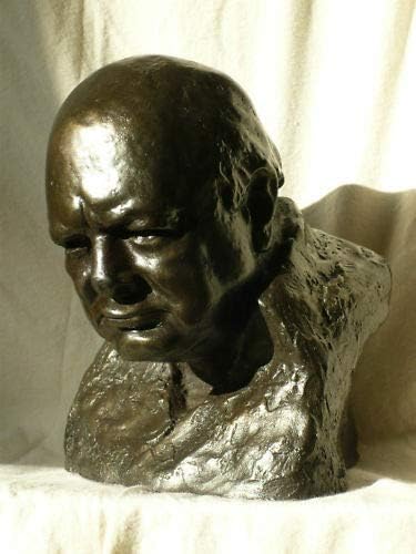 Sculpture Buste classique en résine signé Oscar Nemon par Winston Churchill - Nail Gallerys